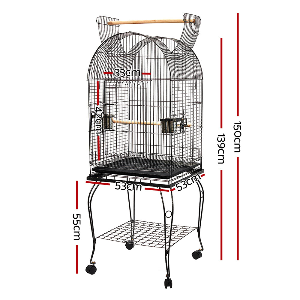 Baby Beaks Royal Dome Retreat 👑🦜💕 | i.Pet 150cm Bird Cage with Open Top & Stainless Steel Feeders