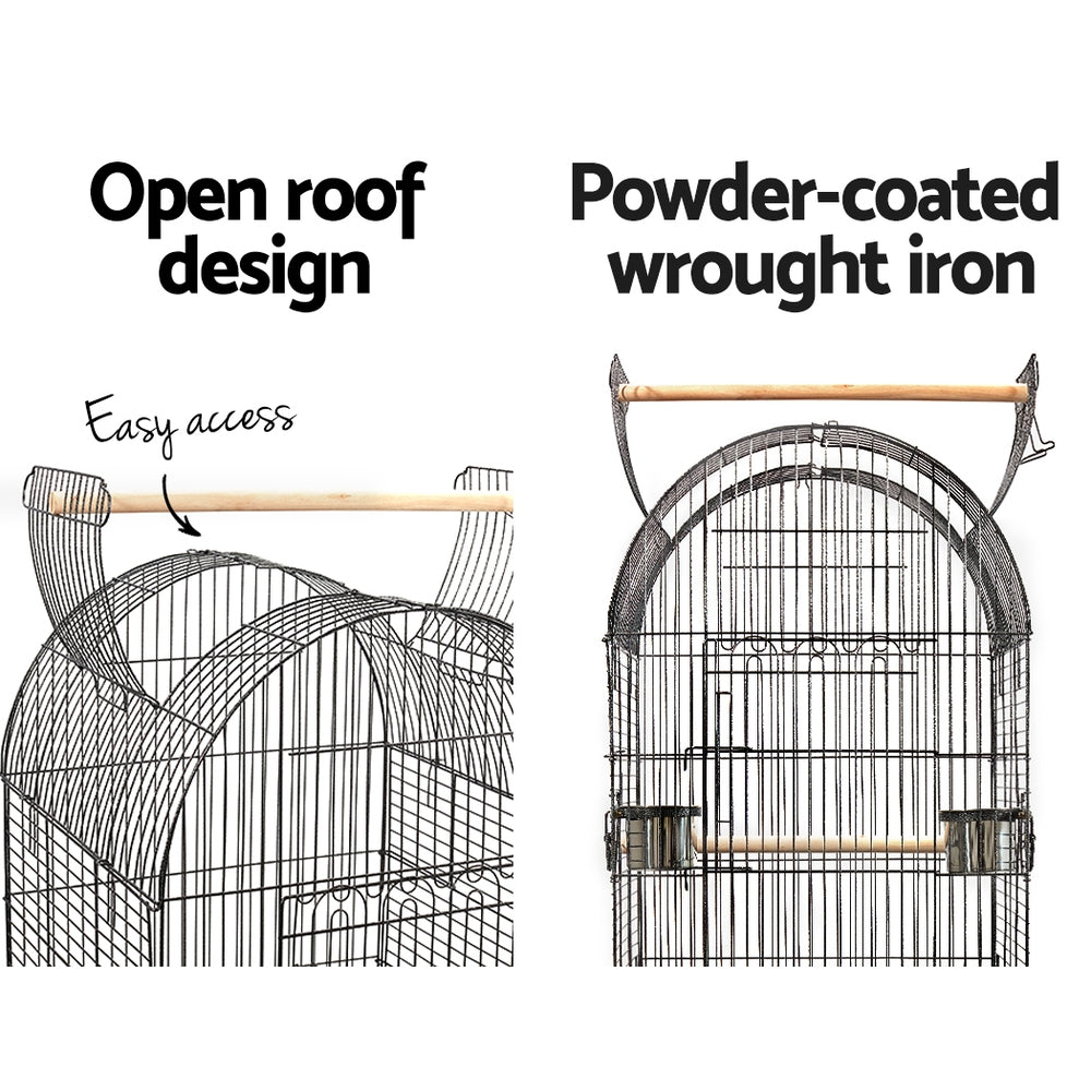 Baby Beaks Royal Dome Retreat 👑🦜💕 | i.Pet 150cm Bird Cage with Open Top & Stainless Steel Feeders