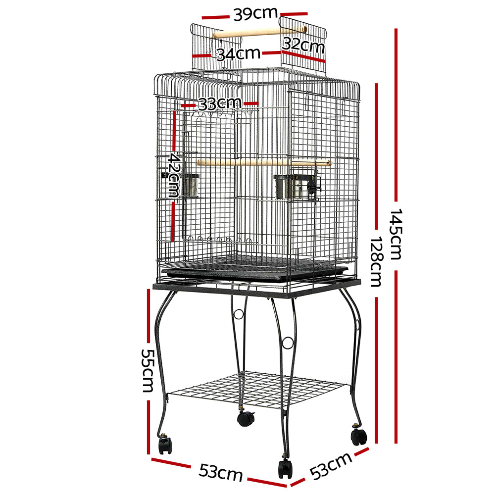 Baby Beaks Feathered Haven 🦜💕 | i.Pet 145cm Bird Cage with Open Top & Stainless Steel Feeders