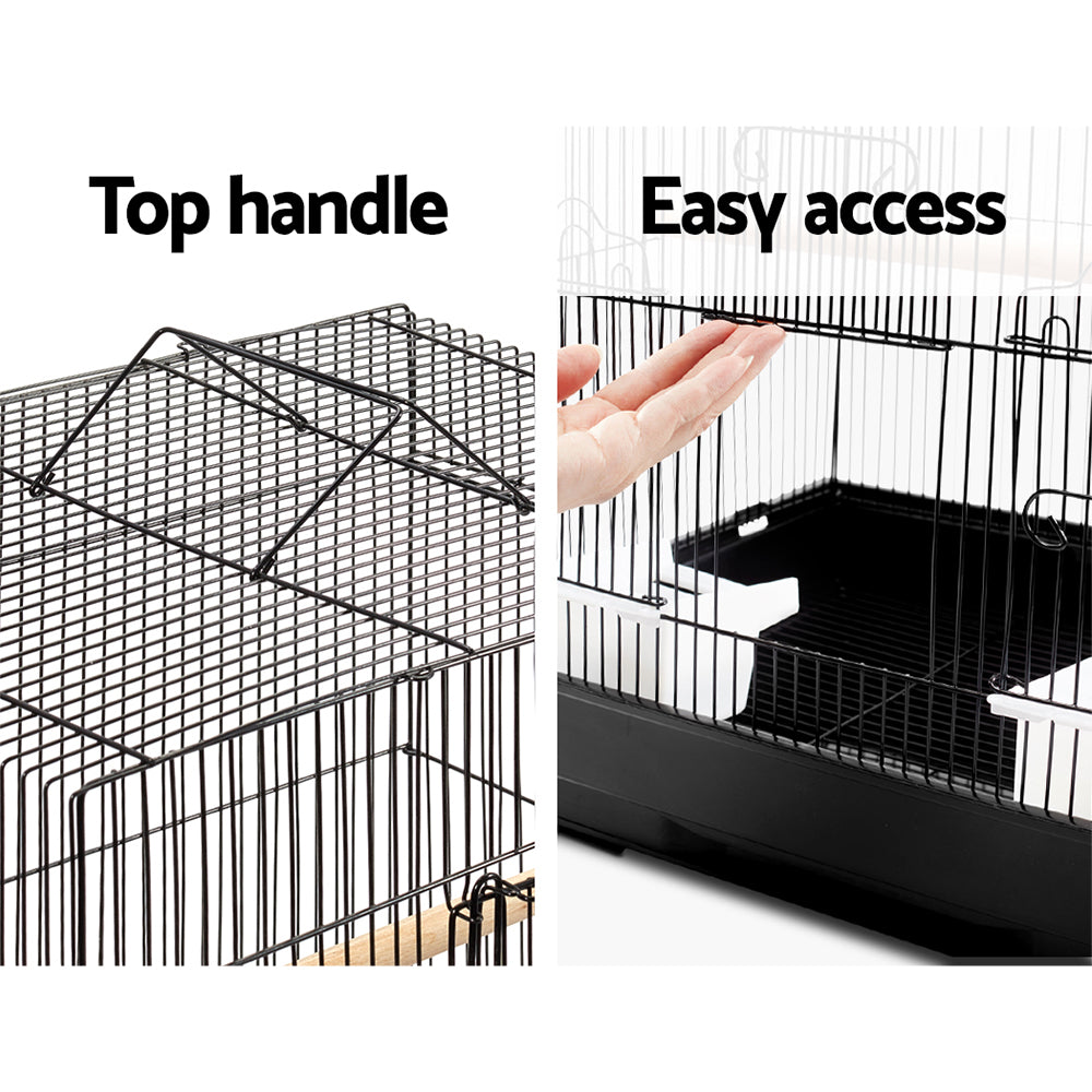 Baby Beaks Cosy Feathered Haven 🏡💕 | i.Pet 88cm Black Bird Cage with Perches