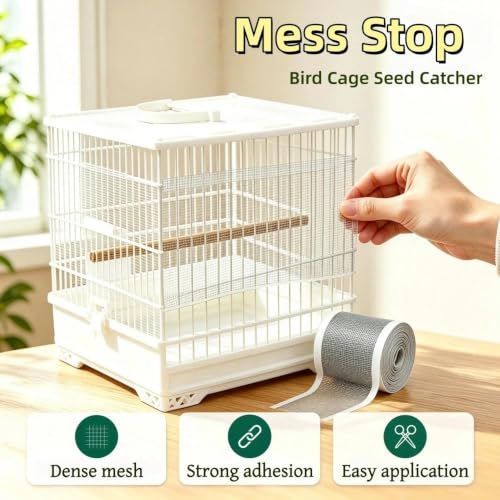 Mess-Free Birdie Cage Seed Catcher – Cut-to-Size Mesh Netting (2 Pack) 🐣💕