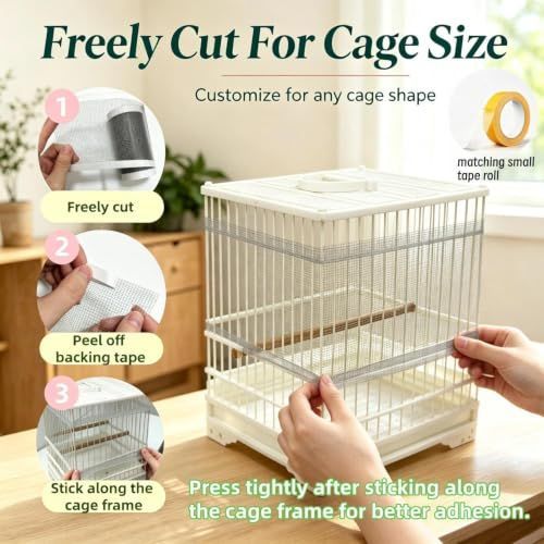 Mess-Free Birdie Cage Seed Catcher – Cut-to-Size Mesh Netting (2 Pack) 🐣💕