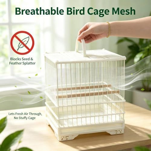 Mess-Free Birdie Cage Seed Catcher – Cut-to-Size Mesh Netting (2 Pack) 🐣💕