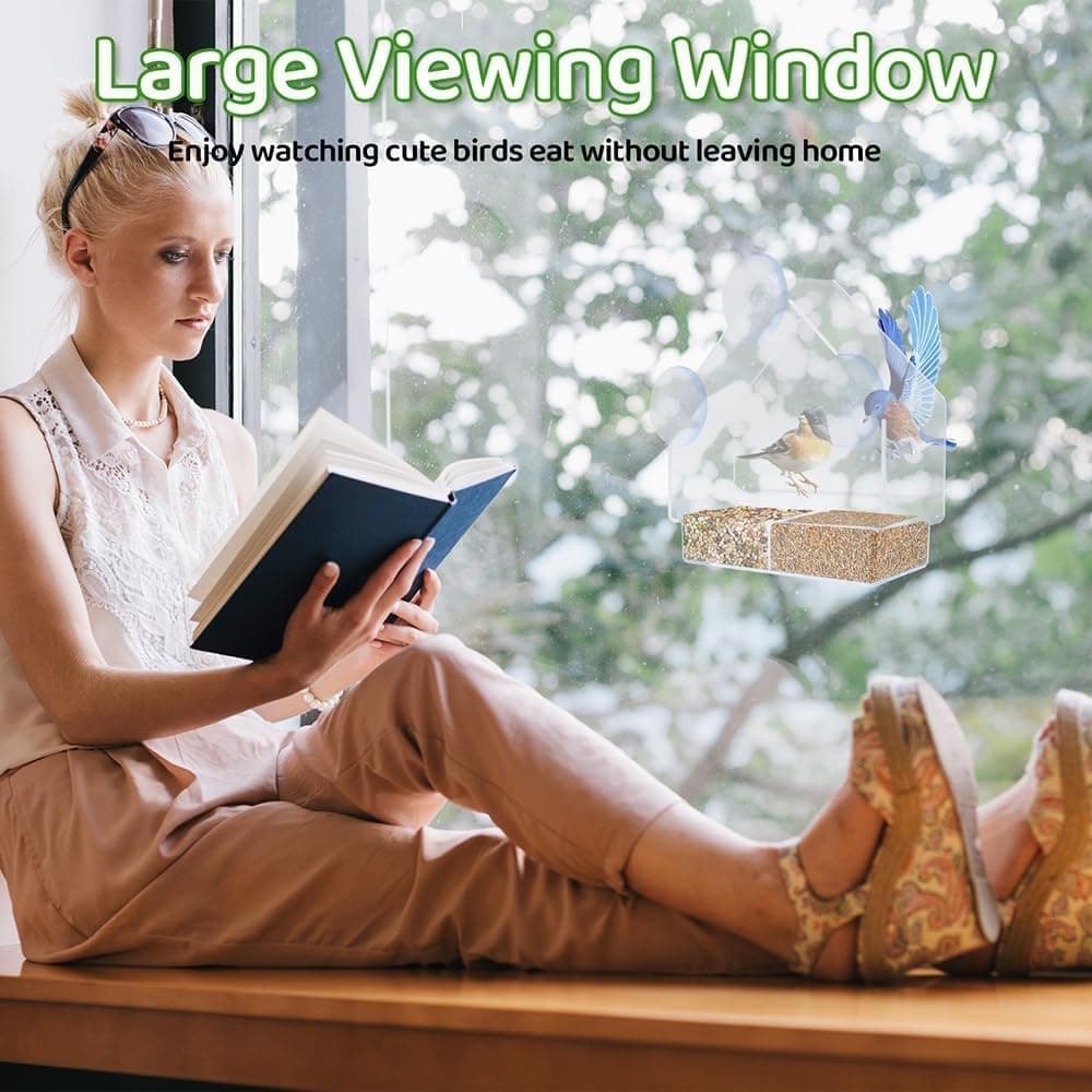 Clear Window Bird Feeder β Double Feeding Tray with Suction Cups π¦πΏ