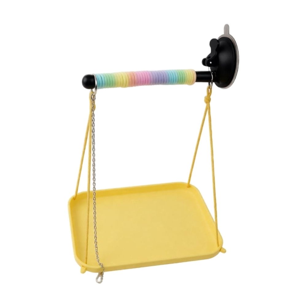 Birdie Window Perch with Poop Catcher โ Suction Cup Play Stand ๐ฃ๐
