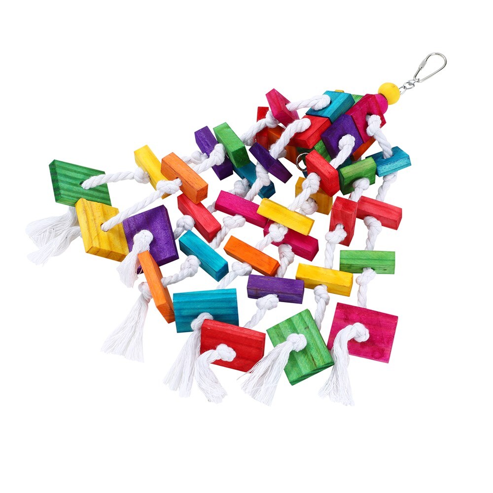 3-Piece Colourful Wooden Bird Swing & Chew Toy Set – Parrot Hanging Enrichment 🦜🌈
