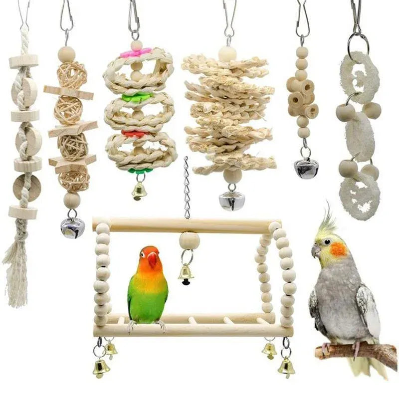 17-Piece Bird Toy & Enrichment Set β Colourful Swings, Chew Toys & Hanging Accessories π¦π