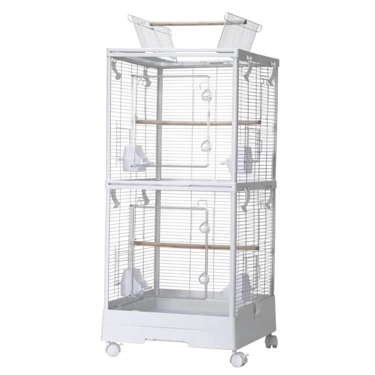 Luxury Double-Layer Bird Cage with Clear Acrylic Doors & Wheels ๐ฆ๐