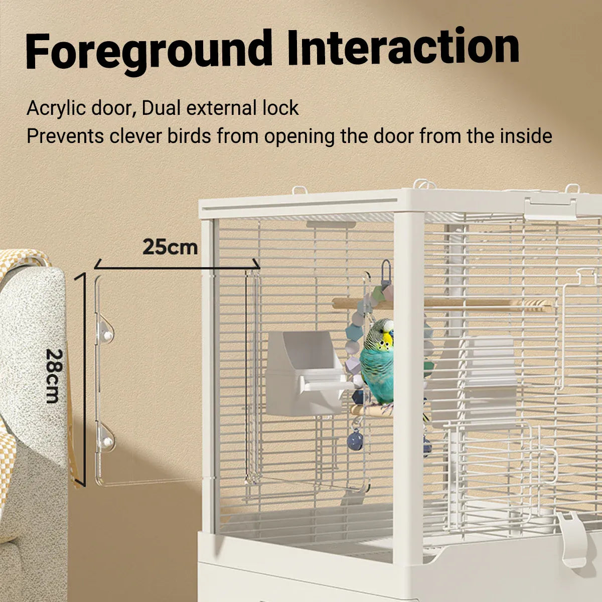 Luxury Double-Layer Bird Cage with Clear Acrylic Doors & Wheels ๐ฆ๐