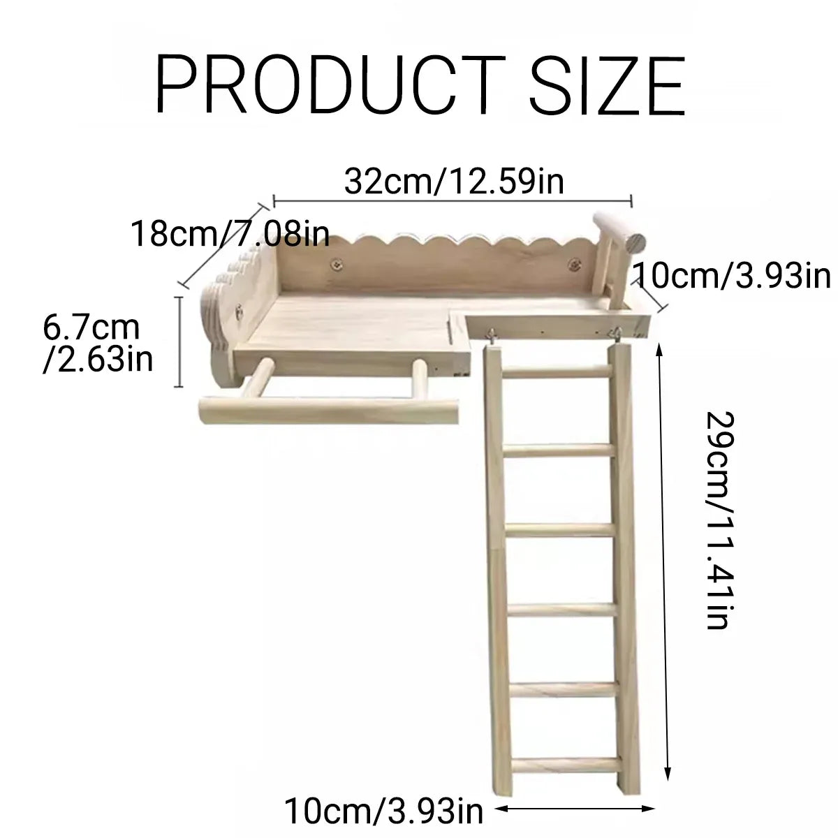 Birdie Wooden Climbing Ladder & Resting Platform β Natural Bird Playground π£π