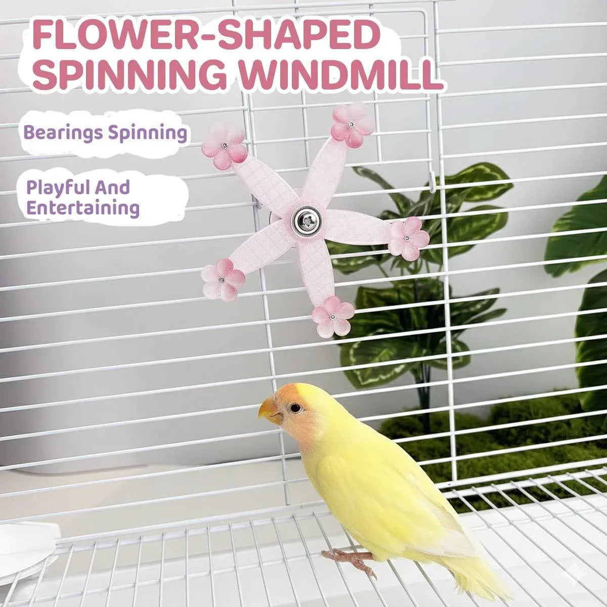 Baby Beaks Pink Petal Spinner 🌸💕 | 360° Interactive Spinning Bird Toy