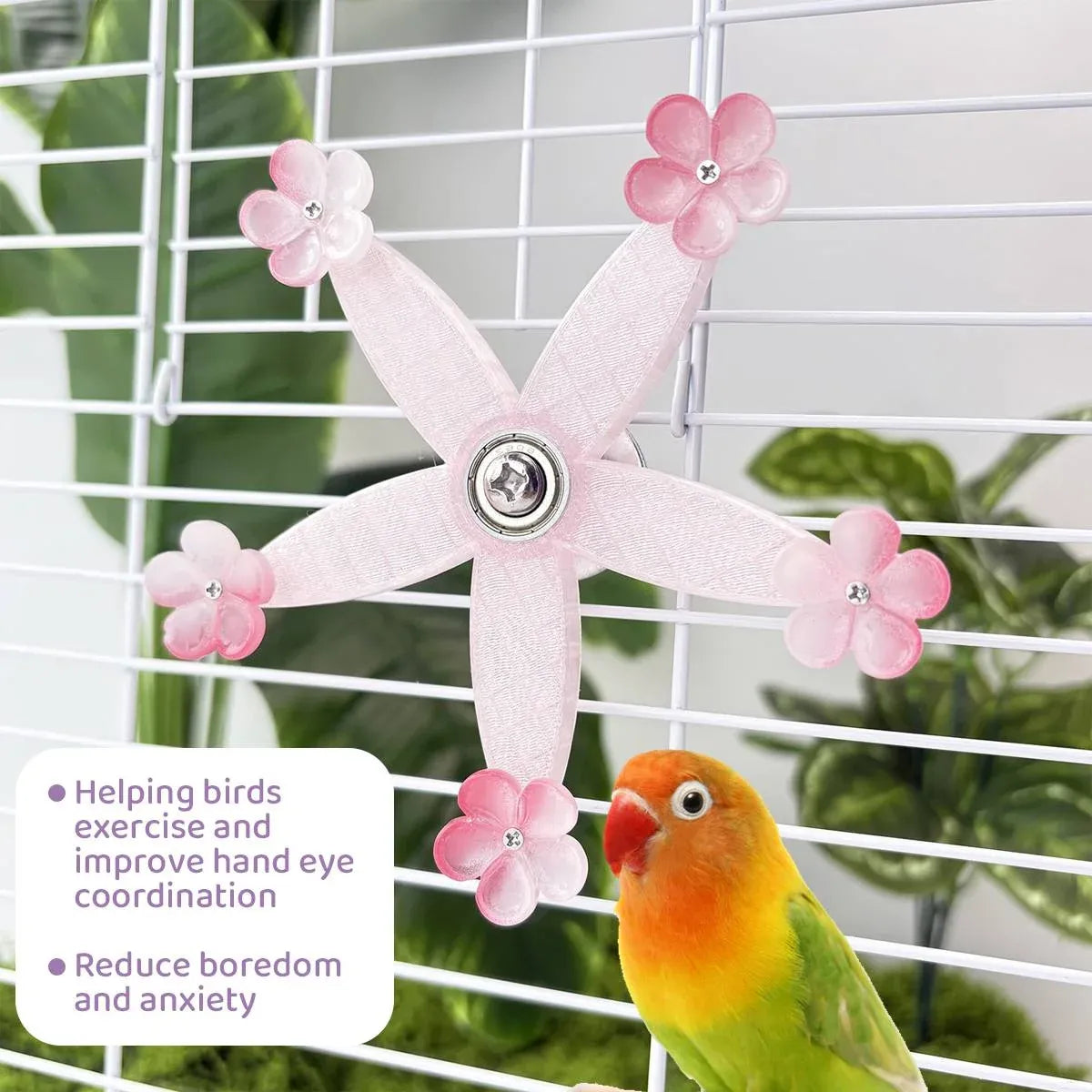 Baby Beaks Pink Petal Spinner 🌸💕 | 360° Interactive Spinning Bird Toy