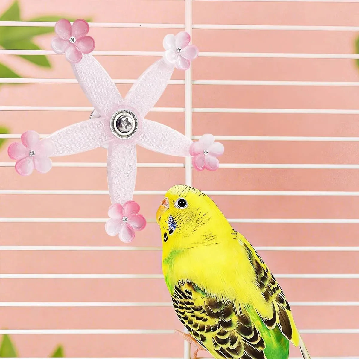 Baby Beaks Pink Petal Spinner 🌸💕 | 360° Interactive Spinning Bird Toy