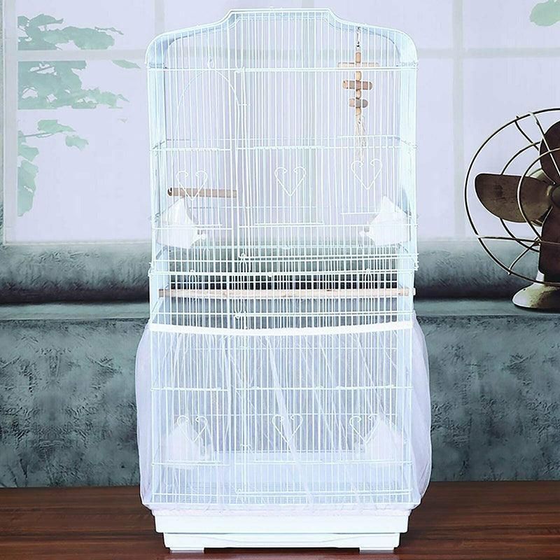 Large Bird Cage Seed Catcher Mesh Skirt โ Adjustable Nylon Guard ๐ฃ
