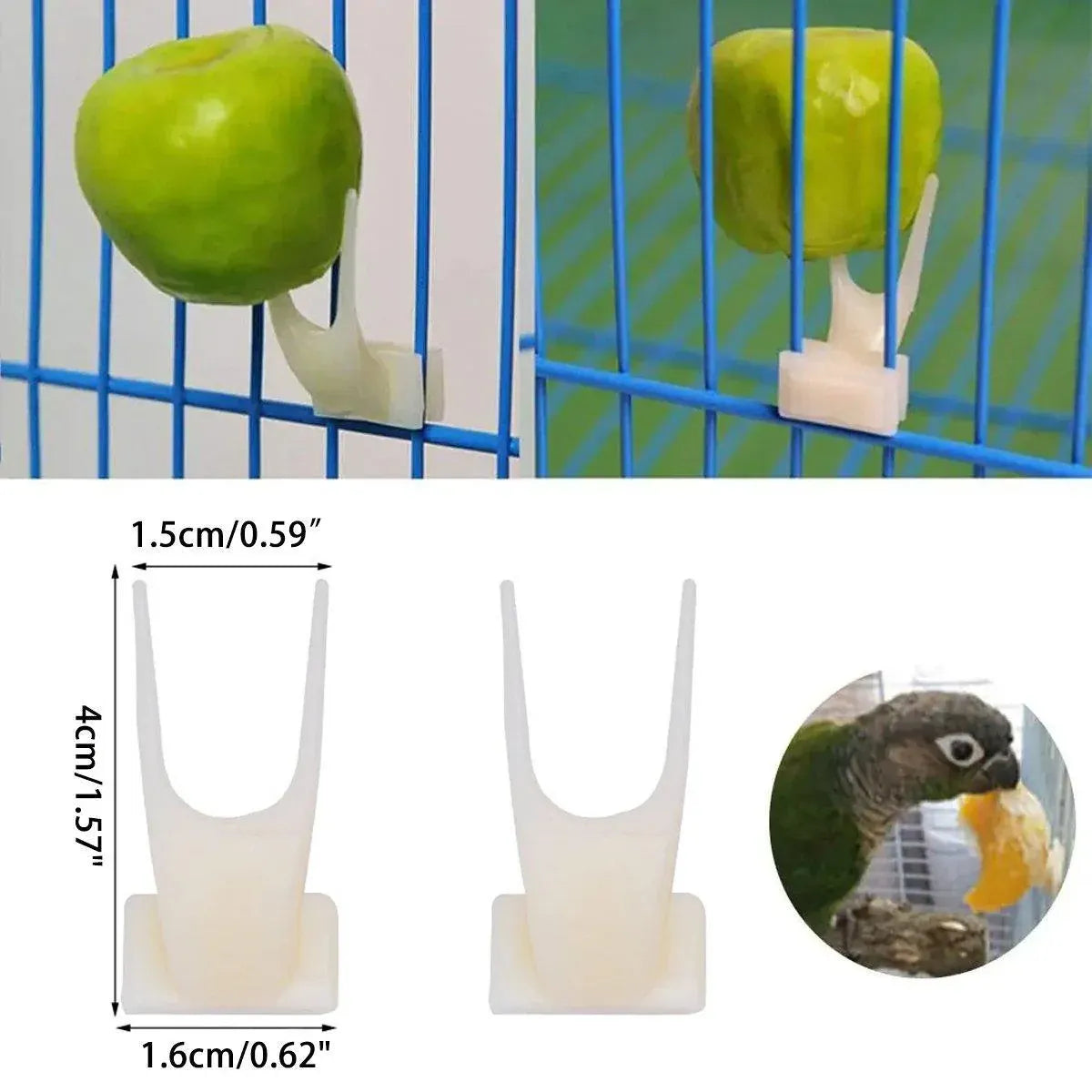 Birdie Fruit & Veggie Holders β Cage Feeding Forks (10 Pack) π£π