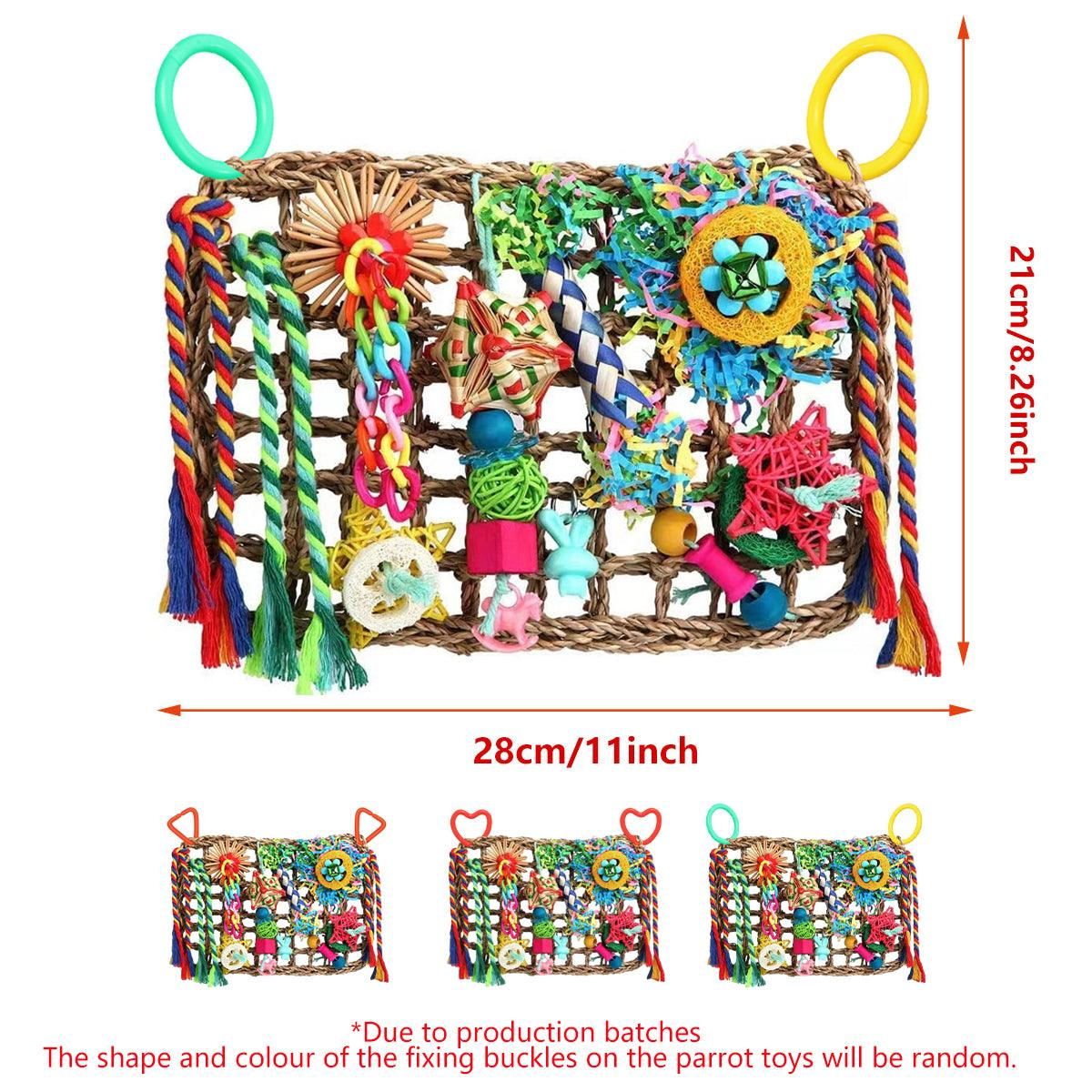 Rainbow Birdie Climbing Net β Colourful Hanging Enrichment Playground ππ£π