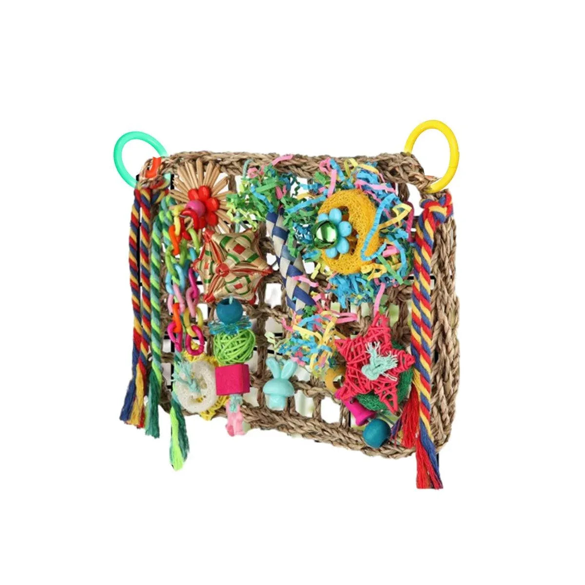 Rainbow Birdie Climbing Net β Colourful Hanging Enrichment Playground ππ£π