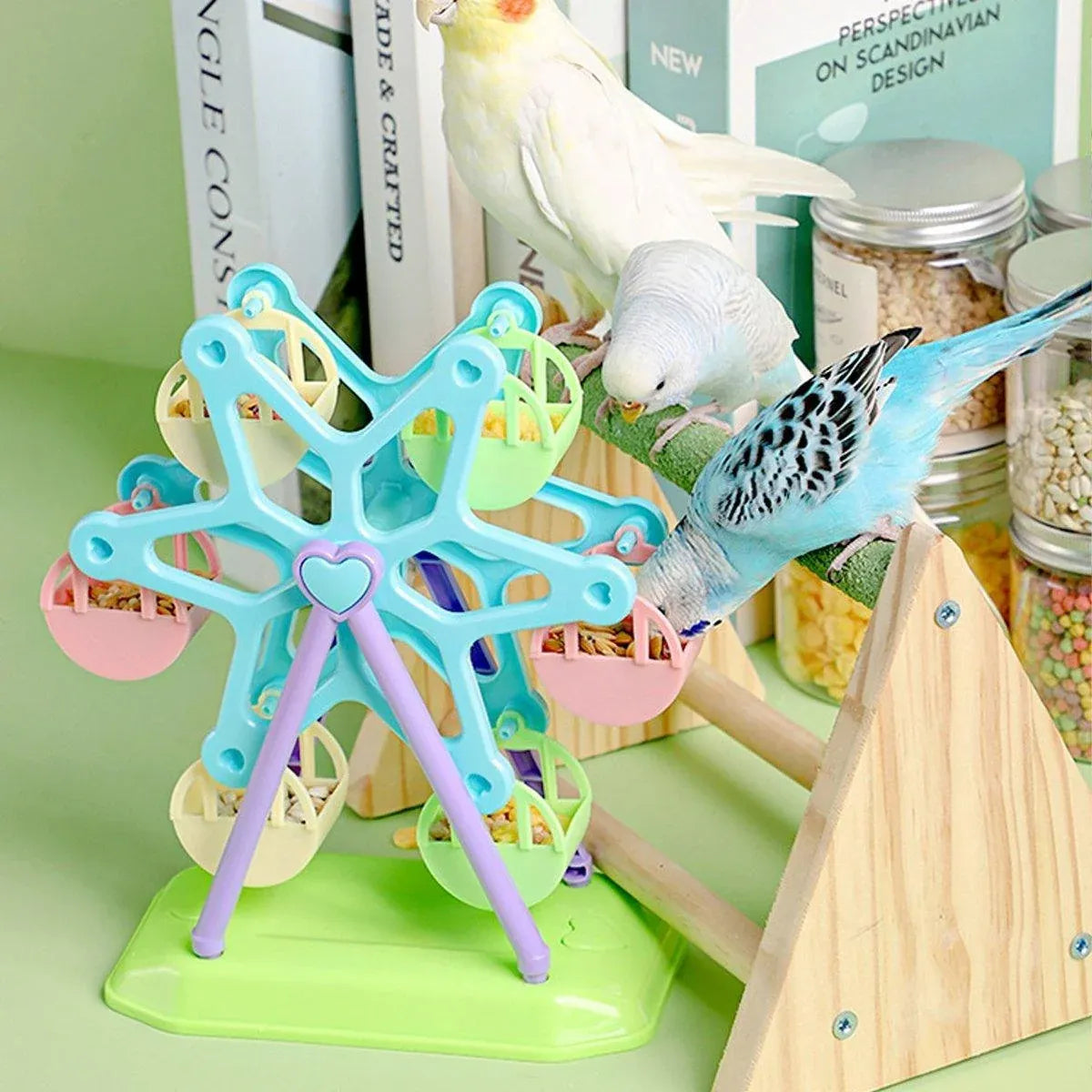 Interactive Bird Ferris Wheel Treat Dispenser β Parrot Foraging & Training Toy π¦π
