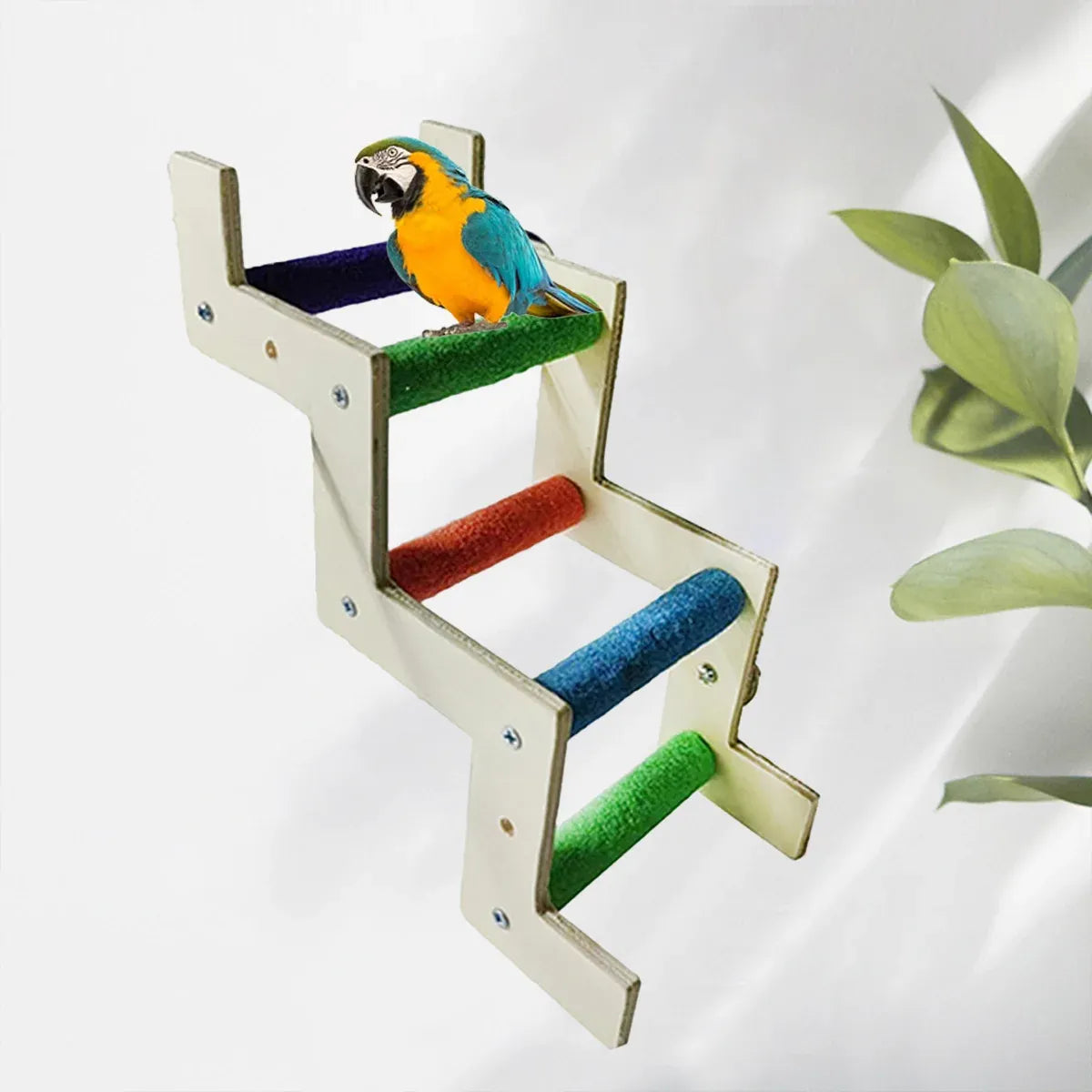 Rainbow Birdie Wooden Climbing Ladder – Hanging Adventure Playground 🐣💕