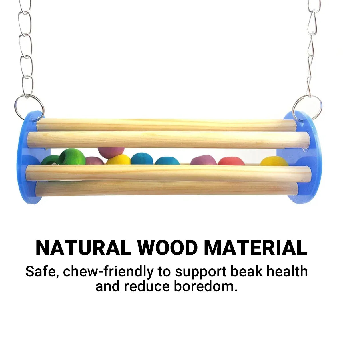 Baby Beaks Swingin’ Rainbows 🌈🐣 | Wooden Bird Swing & Hanging Play Perch