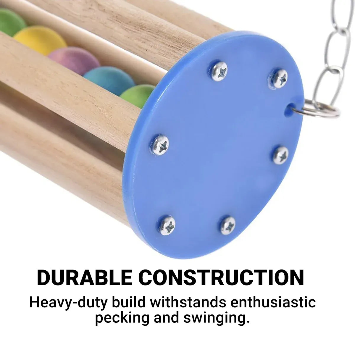 Baby Beaks Swingin’ Rainbows 🌈🐣 | Wooden Bird Swing & Hanging Play Perch