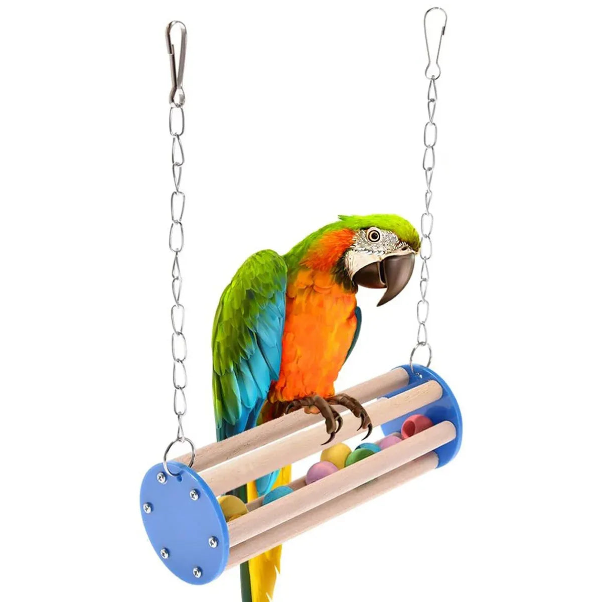 Baby Beaks Swingin’ Rainbows 🌈🐣 | Wooden Bird Swing & Hanging Play Perch