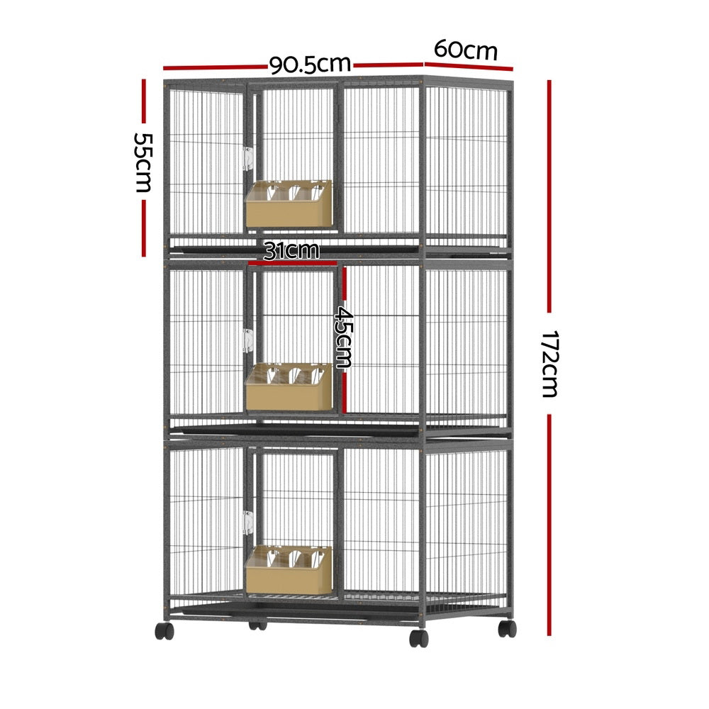 Baby Beaks Feathered Palace 🏡🌈 | Large 3-Tier Bird Cage & Aviary on Wheels