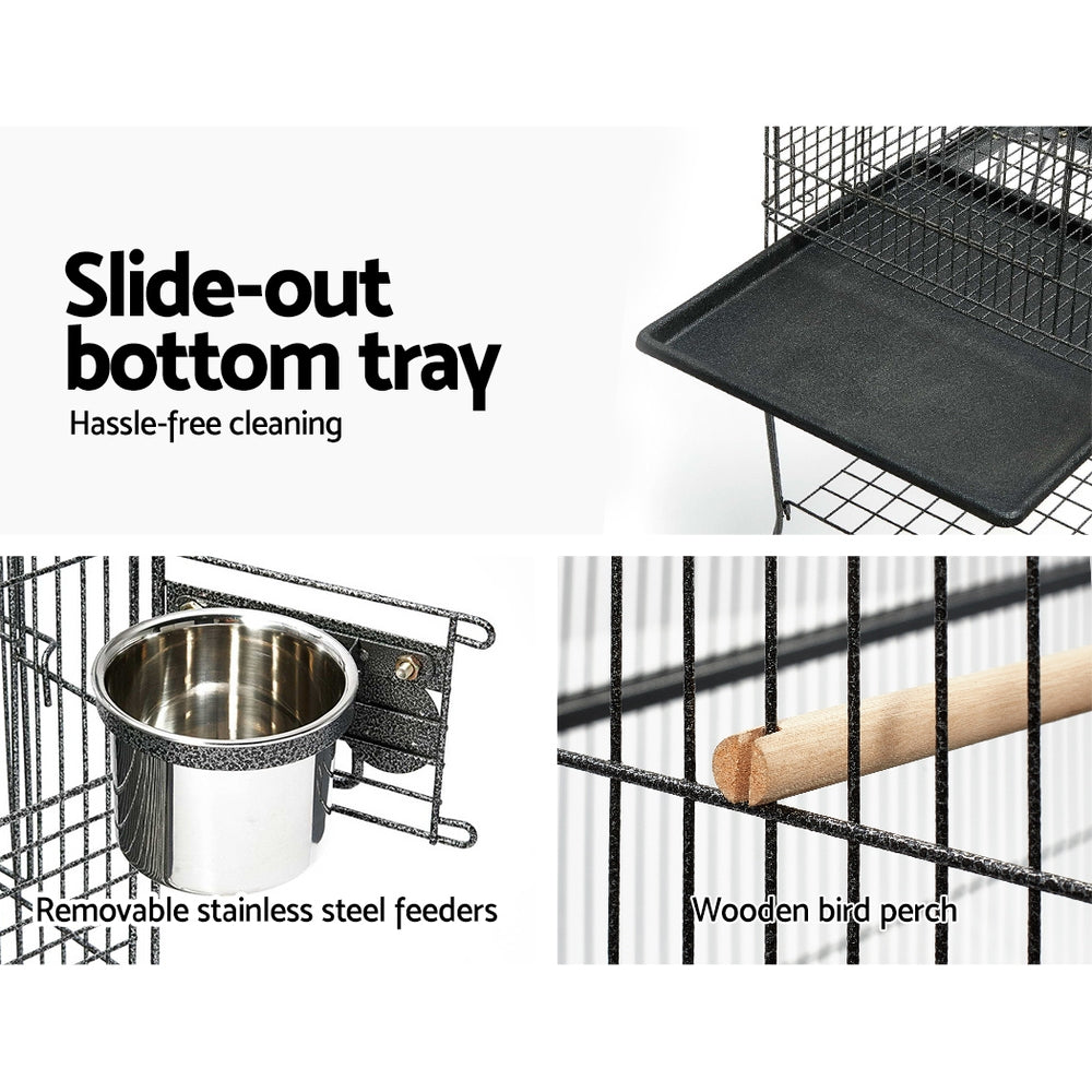 Baby Beaks Feathered Haven 🦜💕 | i.Pet 145cm Bird Cage with Open Top & Stainless Steel Feeders