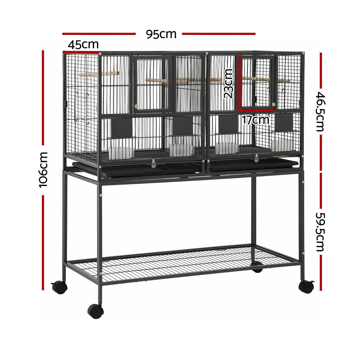 i.Pet 106cm 2-in-1 Bird Cage & Aviary with Removable Divider – Double Flight Cage 🦜🌈