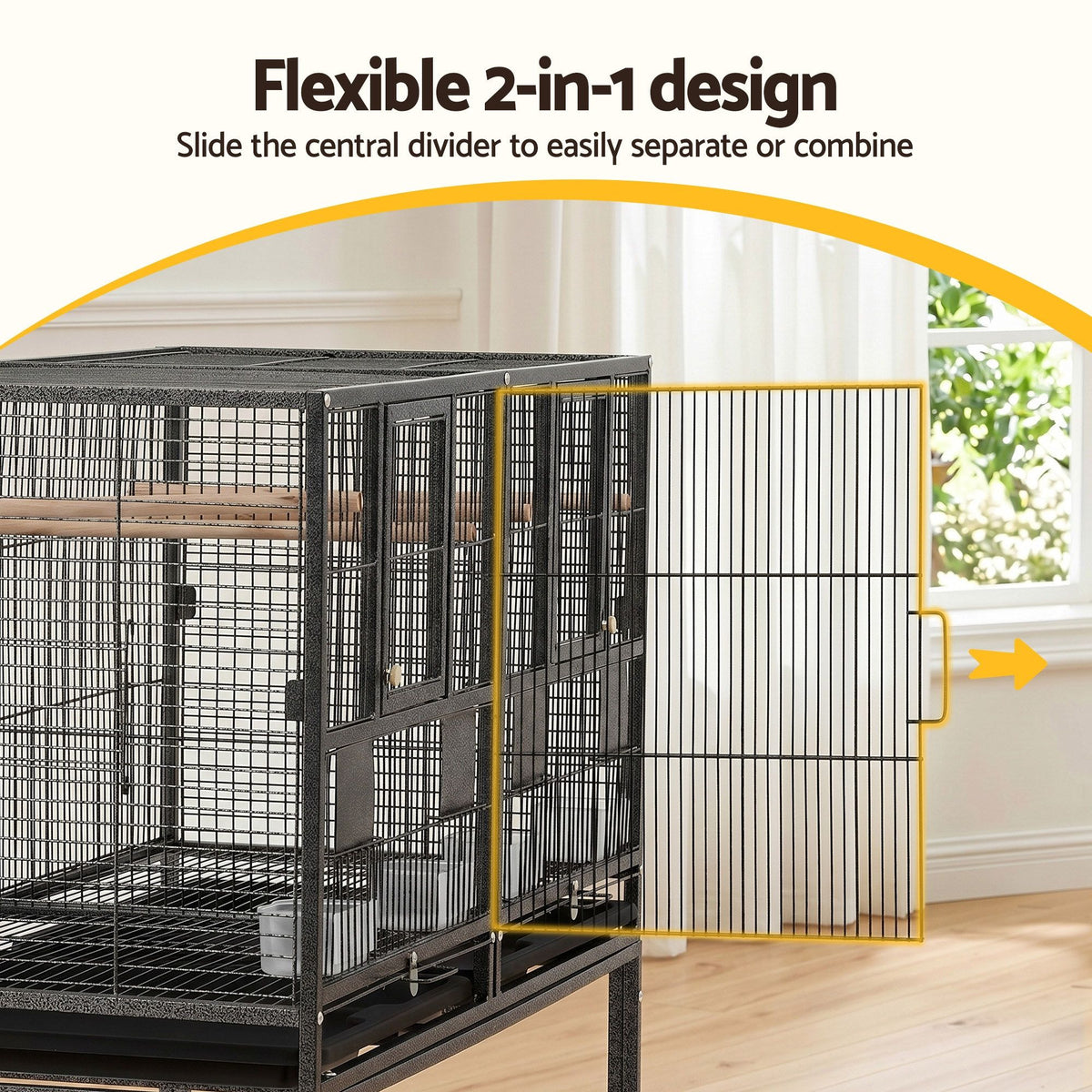 i.Pet 106cm 2-in-1 Bird Cage & Aviary with Removable Divider – Double Flight Cage 🦜🌈
