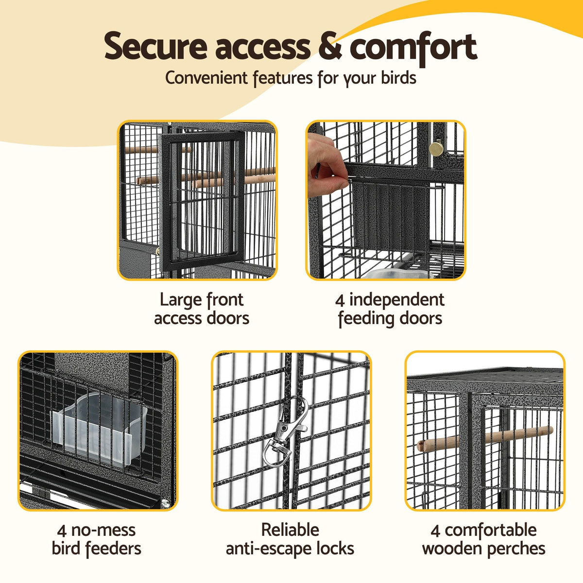 i.Pet 106cm 2-in-1 Bird Cage & Aviary with Removable Divider – Double Flight Cage 🦜🌈