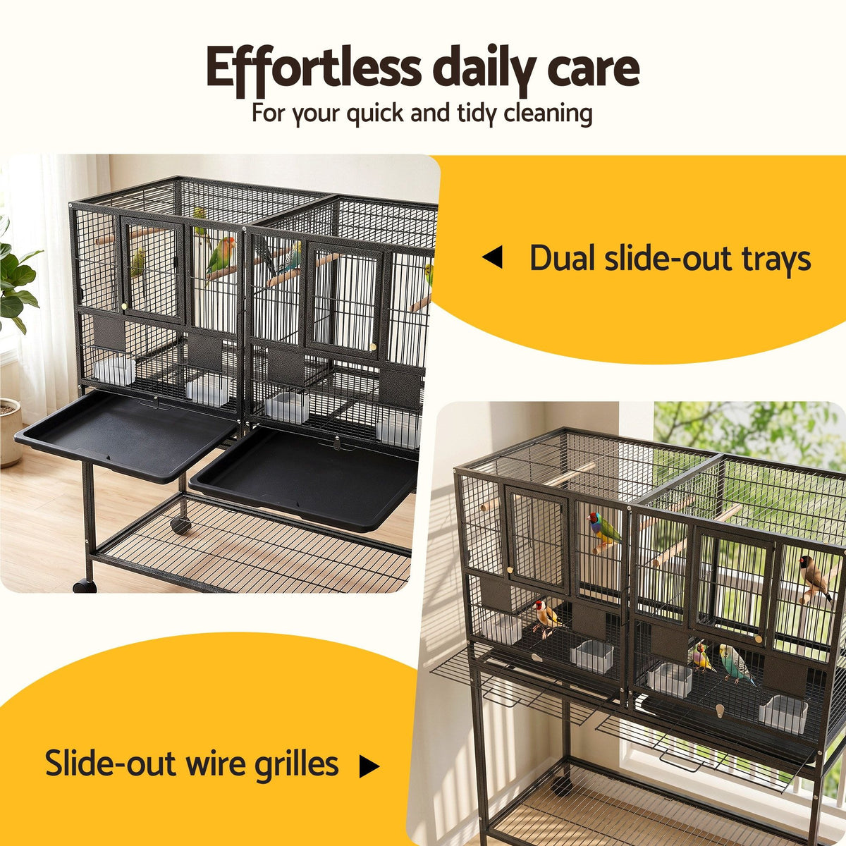 i.Pet 106cm 2-in-1 Bird Cage & Aviary with Removable Divider – Double Flight Cage 🦜🌈
