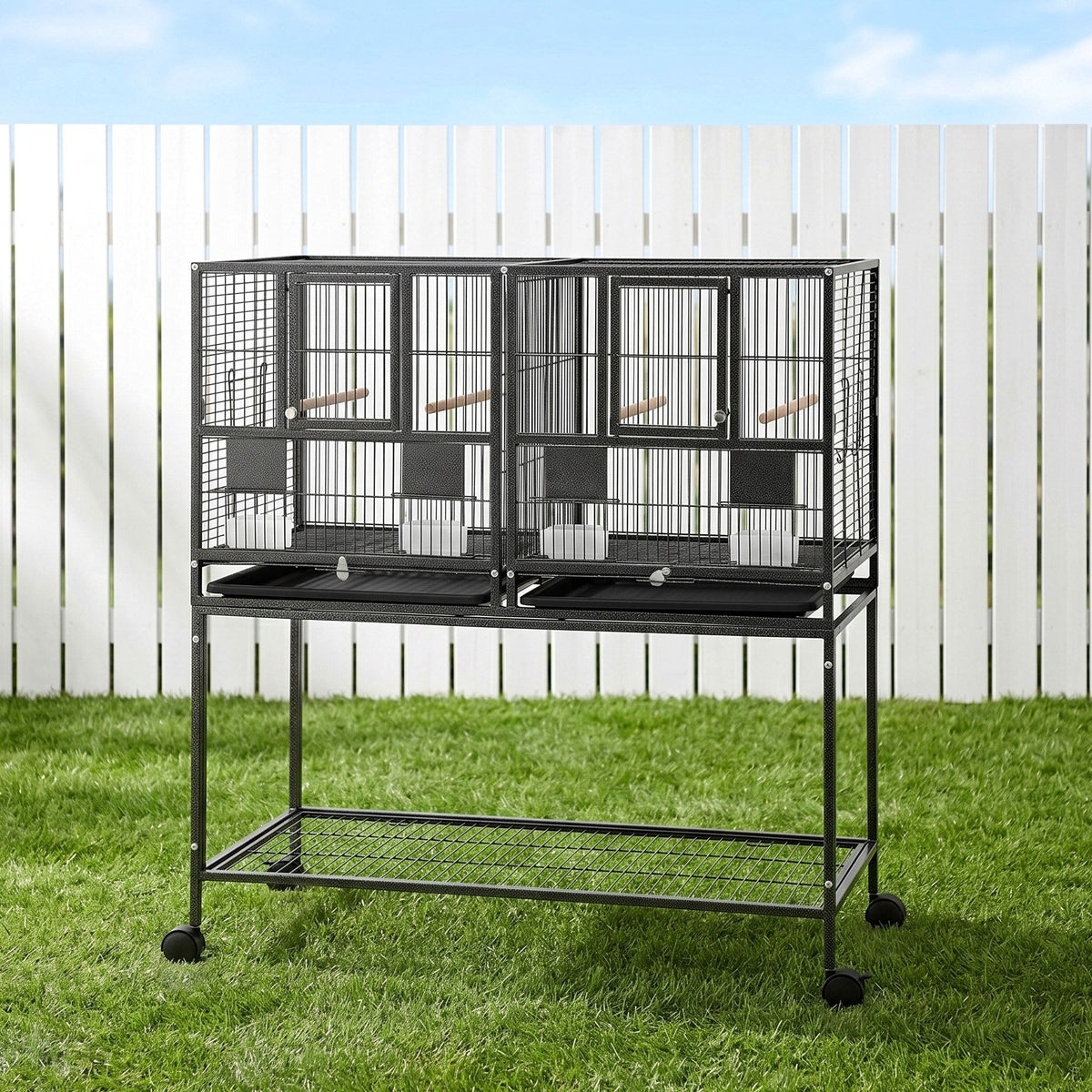i.Pet 106cm 2-in-1 Bird Cage & Aviary with Removable Divider – Double Flight Cage 🦜🌈