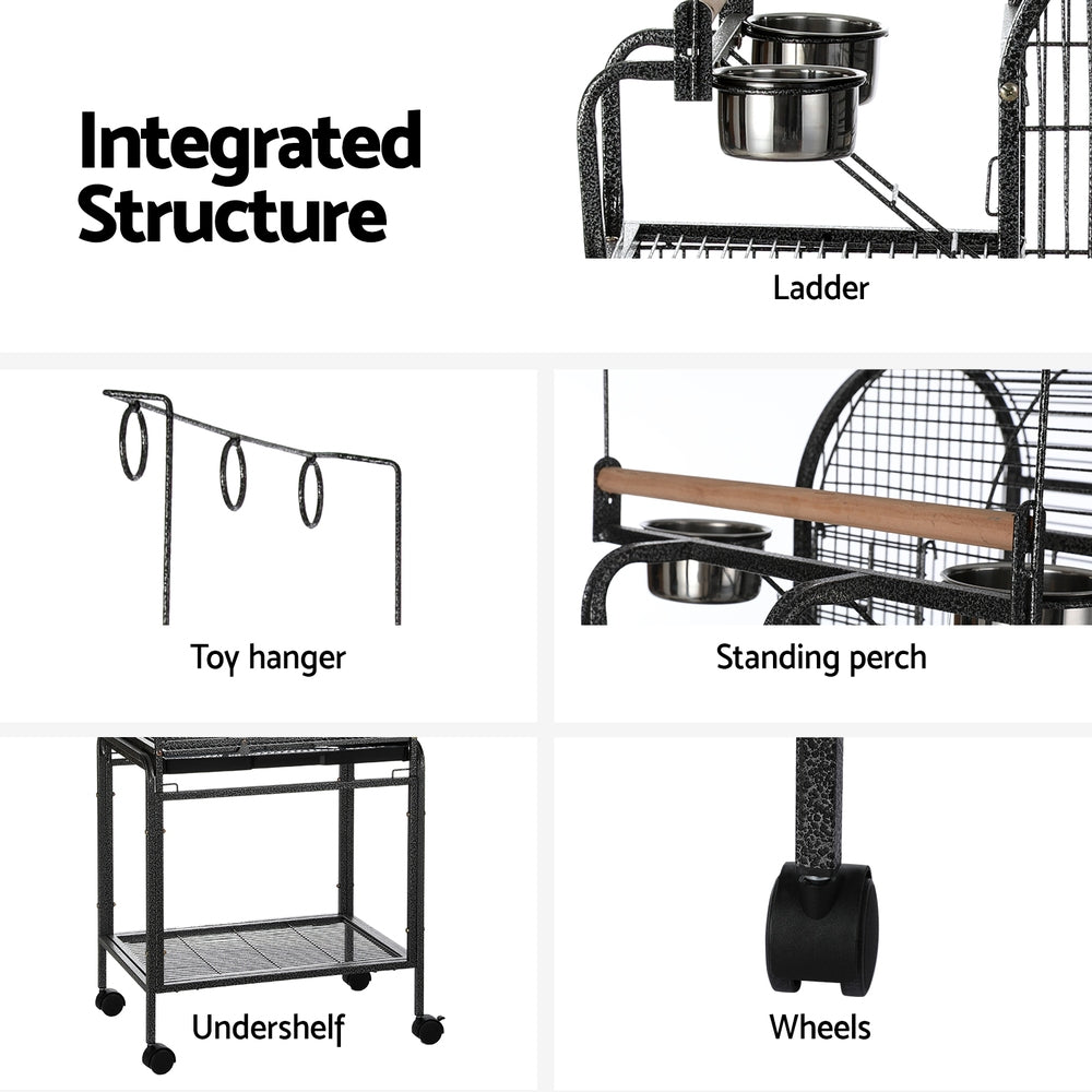 Baby Beaks Feathered Funhouse 🦜💕 | i.Pet 153cm Bird Cage with Play Ladder, Toy Hanger & Rolling Stand