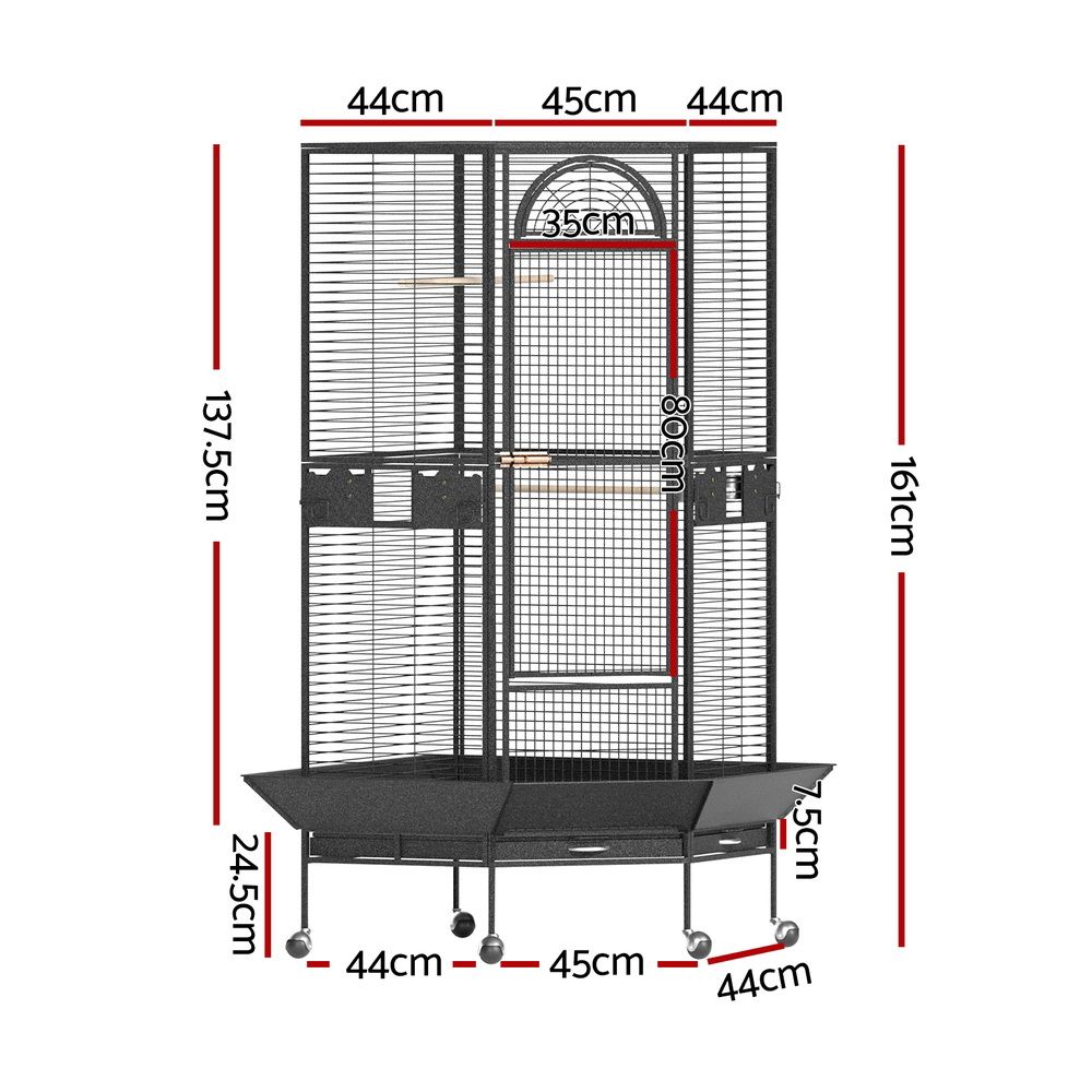 i.Pet Large Jumbo Bird Cage & Aviary – 161cm Metal Parrot Cage with Perches 🦜🌈
