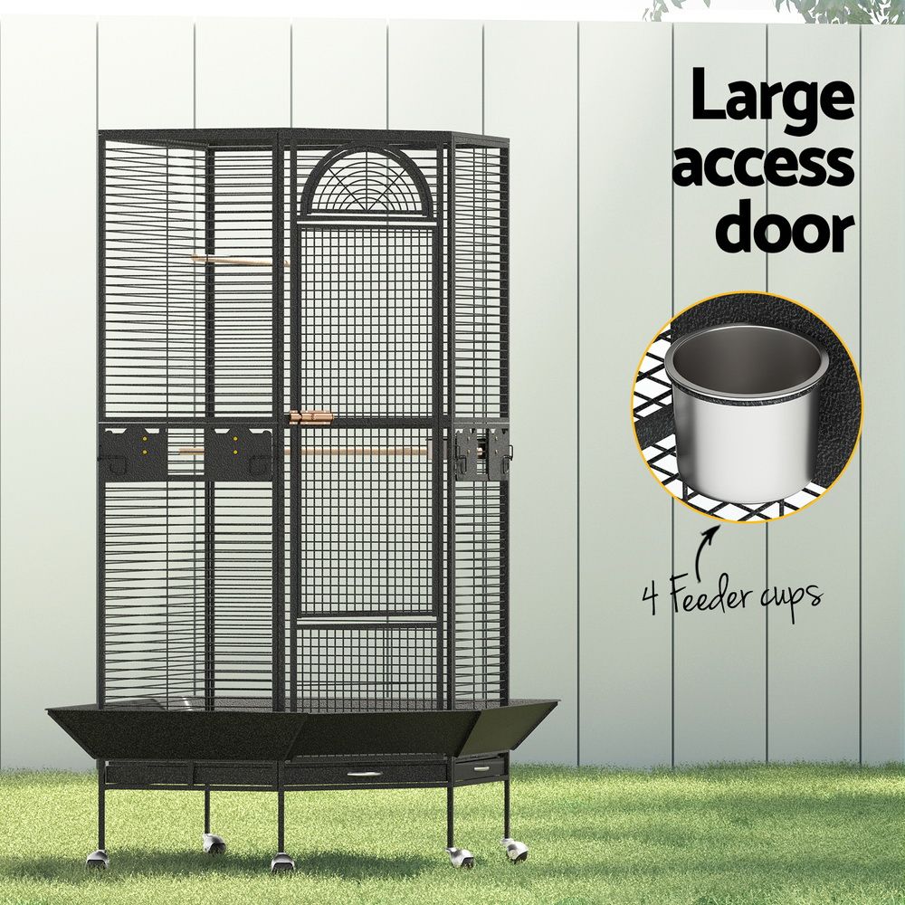 i.Pet Large Jumbo Bird Cage & Aviary – 161cm Metal Parrot Cage with Perches 🦜🌈