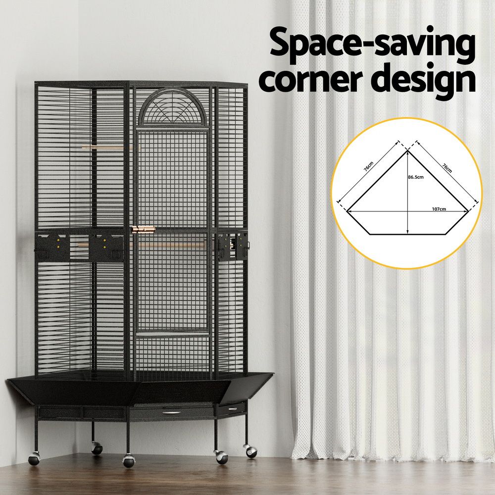 i.Pet Large Jumbo Bird Cage & Aviary – 161cm Metal Parrot Cage with Perches 🦜🌈