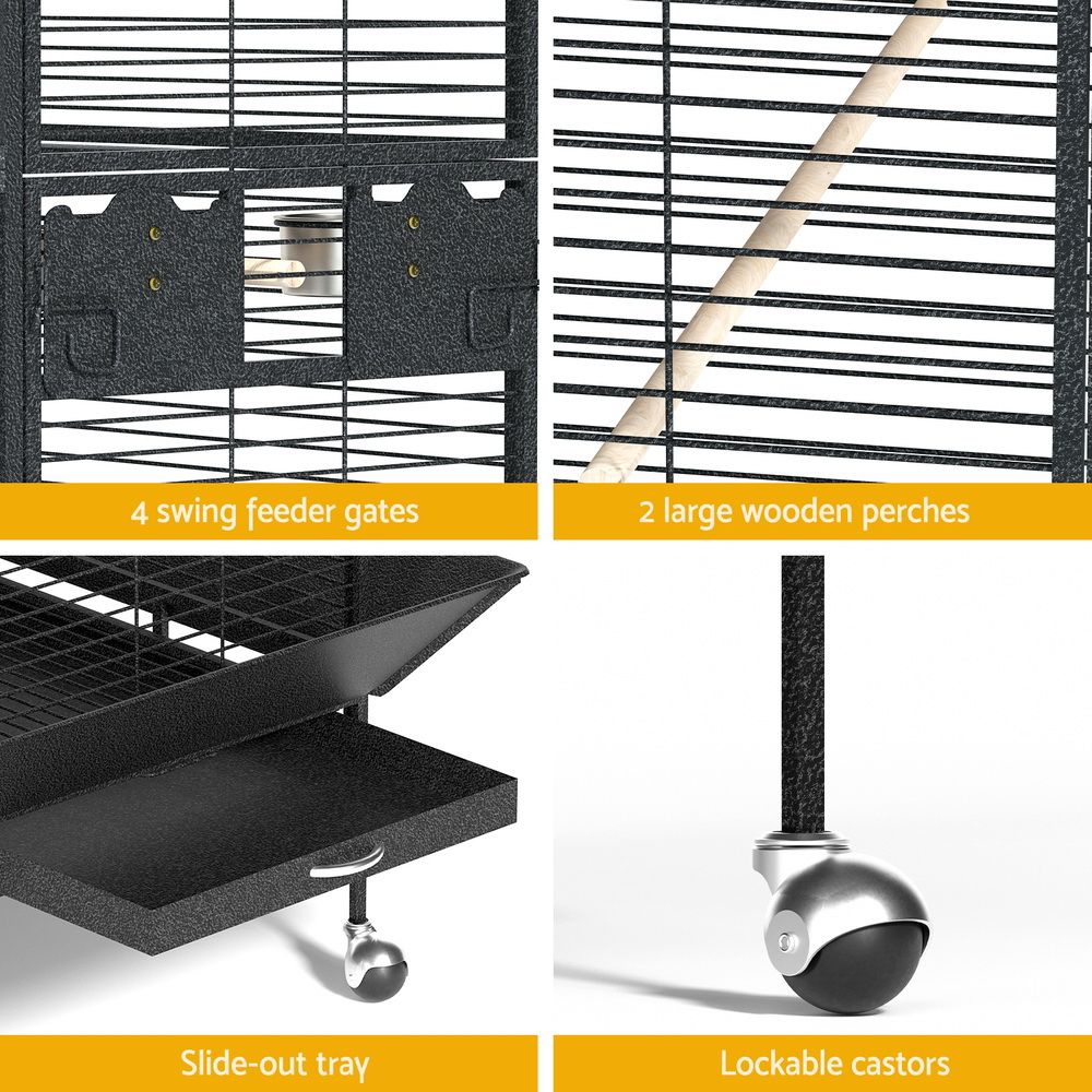 i.Pet Large Jumbo Bird Cage & Aviary – 161cm Metal Parrot Cage with Perches 🦜🌈