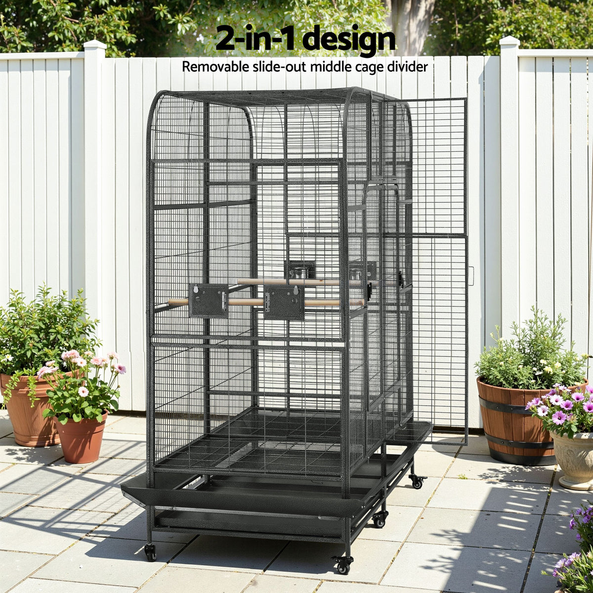 i.Pet 185cm Extra Large Bird Cage & Aviary – Heavy-Duty Metal Parrot Cage with Wheels 🦜🌈