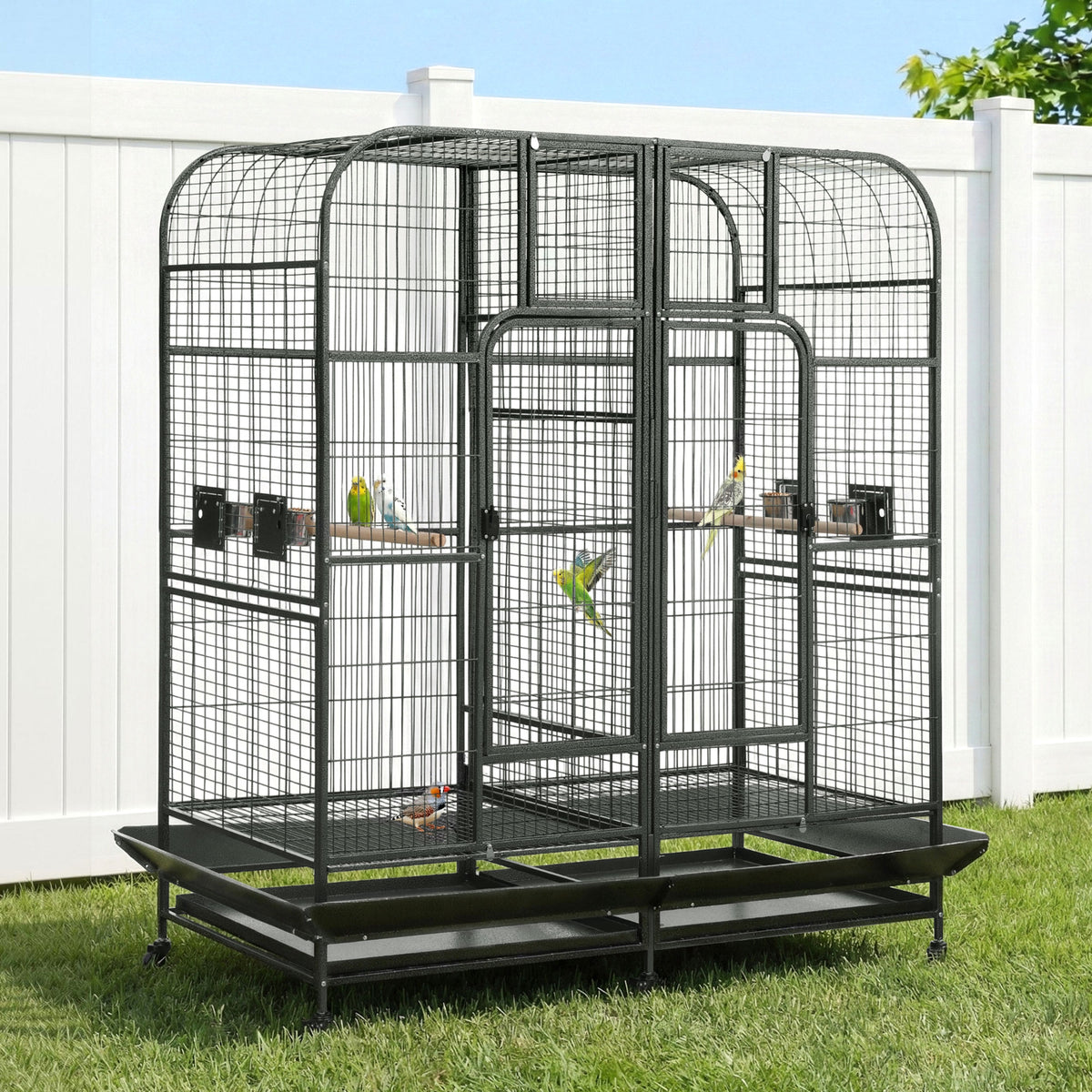 i.Pet 185cm Extra Large Bird Cage & Aviary – Heavy-Duty Metal Parrot Cage with Wheels 🦜🌈