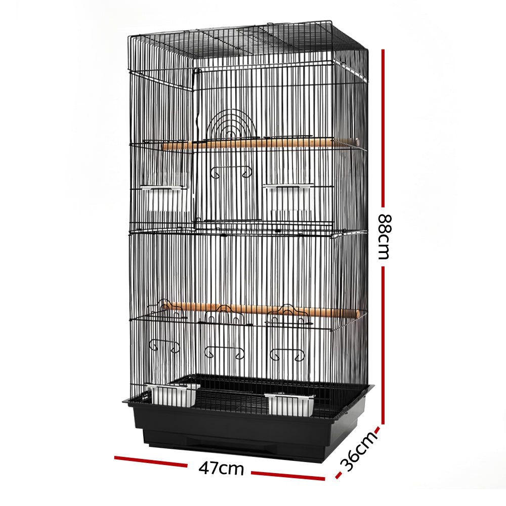 Baby Beaks Cosy Feathered Haven 🏡💕 | i.Pet 88cm Black Bird Cage with Perches