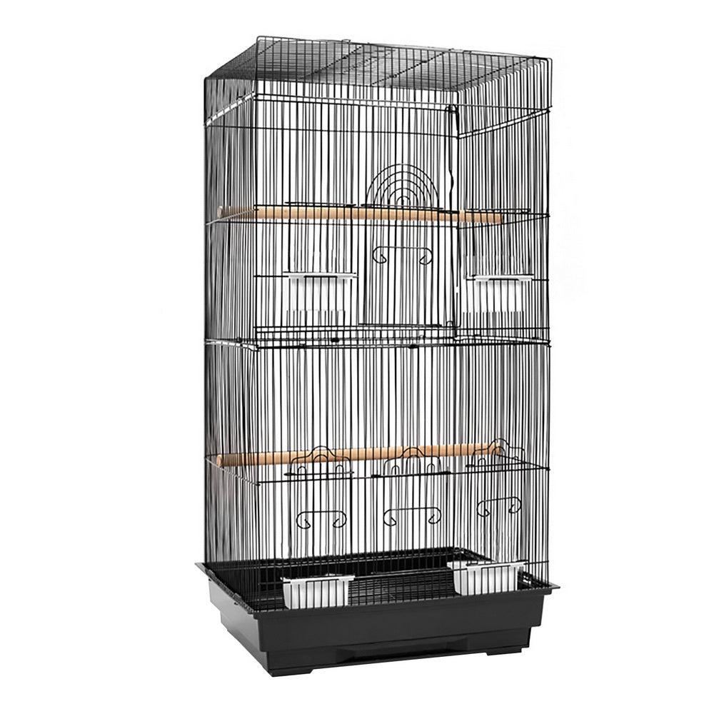 Baby Beaks Cosy Feathered Haven 🏡💕 | i.Pet 88cm Black Bird Cage with Perches