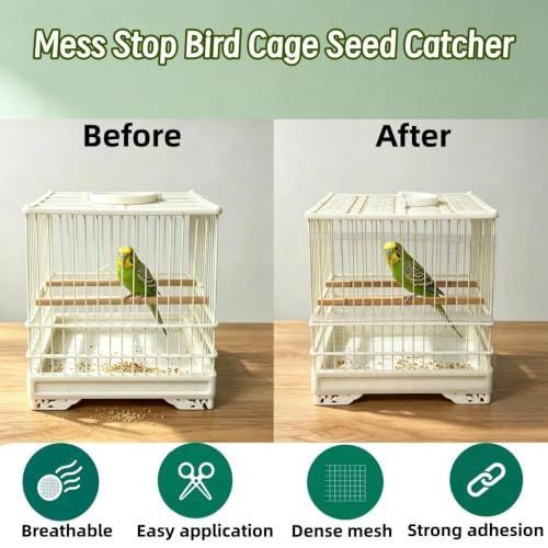 Mess-Free Birdie Cage Seed Catcher – Cut-to-Size Mesh Netting (2 Pack) 🐣💕