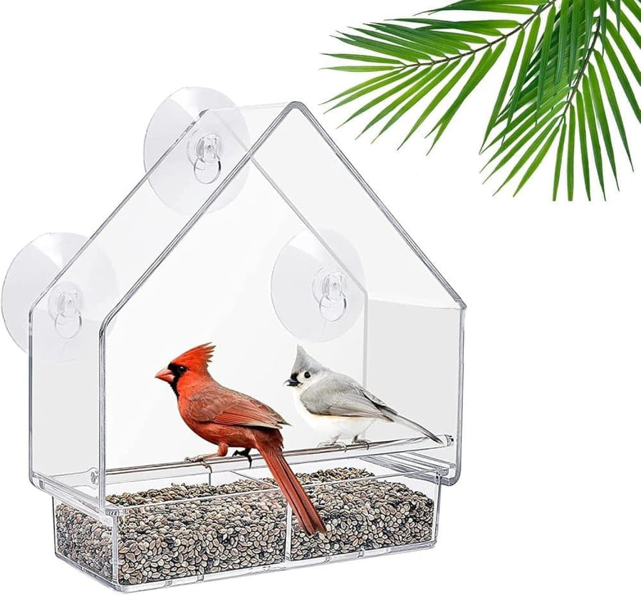 Clear Window Bird Feeder – Double Feeding Tray with Suction Cups 🐦🌿