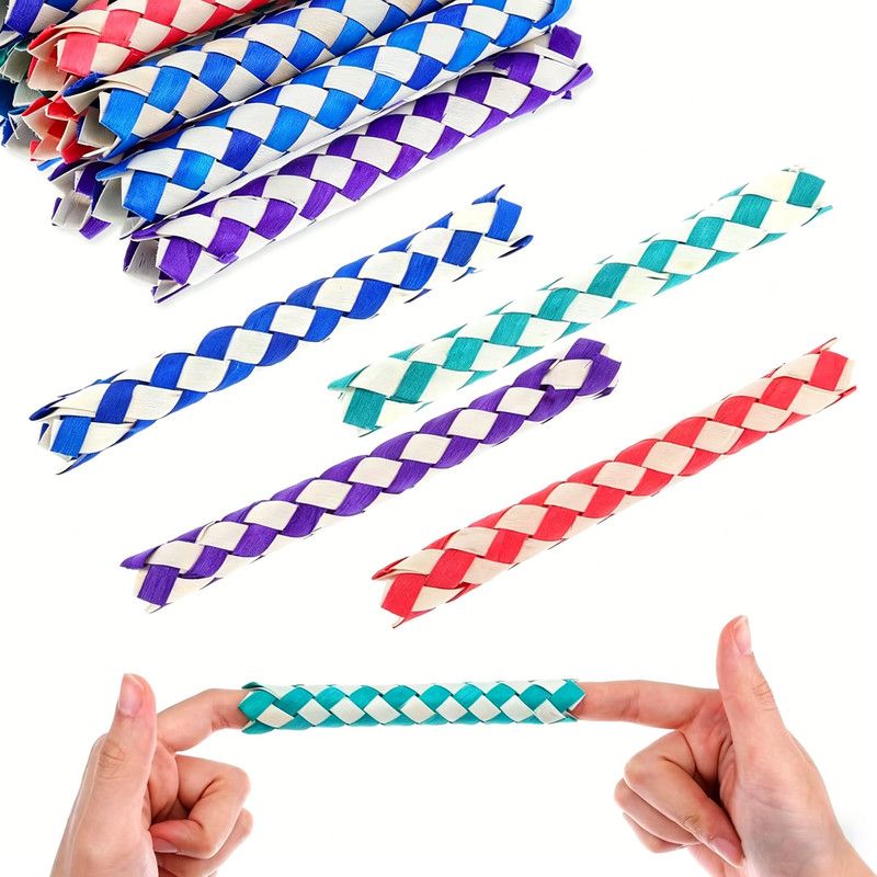 🩷 Rainbow Woven Paper Bird Toy – Purple & White 🦜🌈 (10pc)
