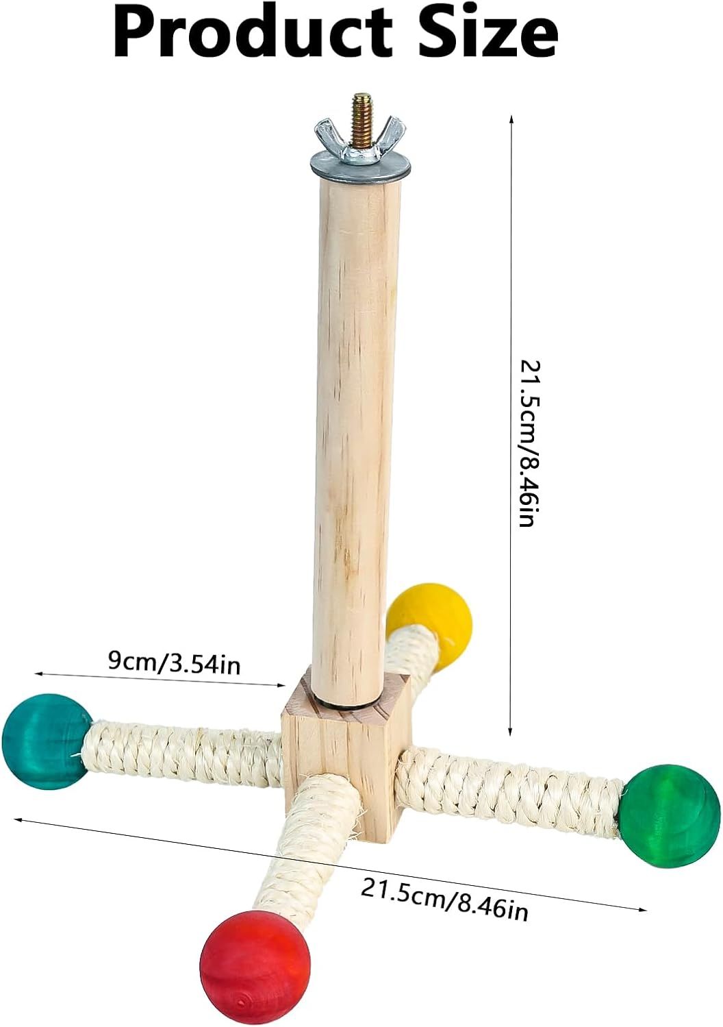 Baby Beaks Twirly Whirly Perch 🐣🌈 | 360° Rotating Wooden Bird Playground