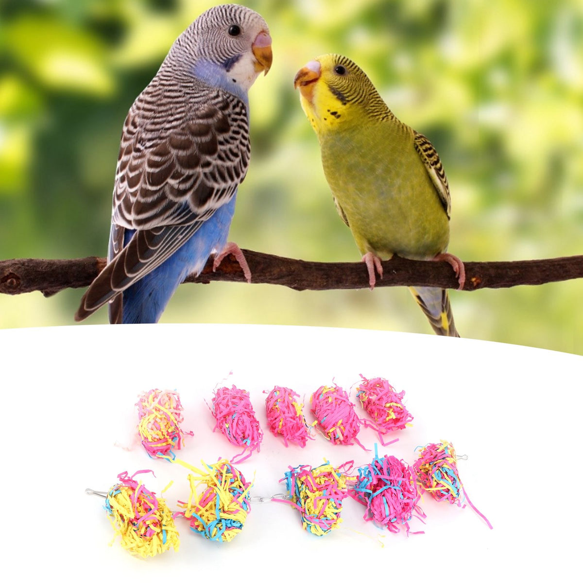 Baby Beaks Fairy Floss Fiesta 🍬🌈💕 | Colourful Hanging Bird Chew & Shred Toy