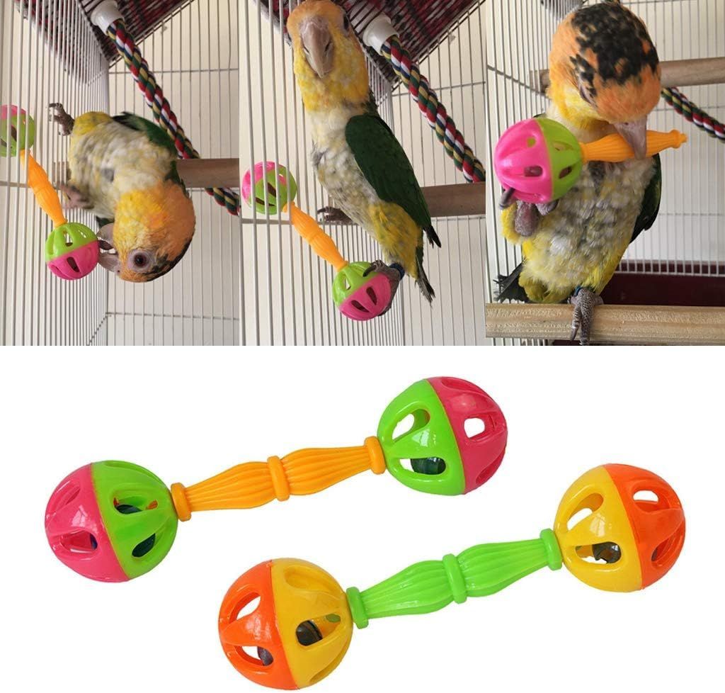 2-Pack Colourful Bird Dumbbell Rattle Toys – Interactive Parrot Training & Enrichment 🦜🌈
