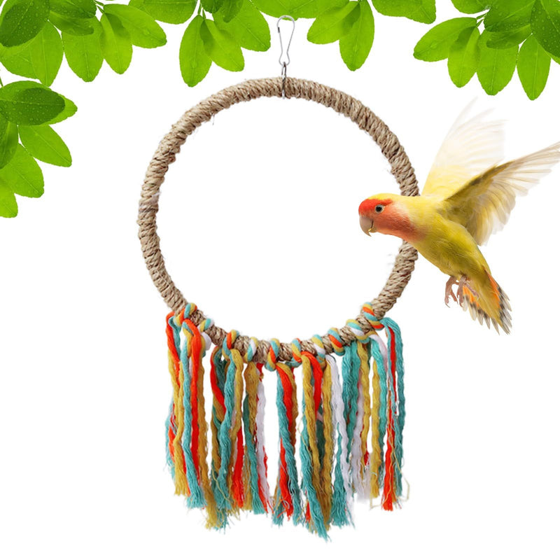 Parrot Chew Toys with Tassel Decor Chewing Toys Hanging Bird Entertaining Toy Cage Accessories for African Grey,Parakeet,Parrots