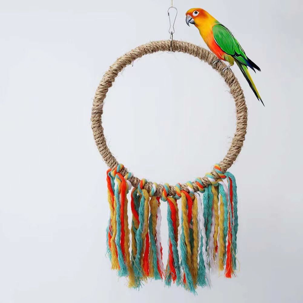 Baby Beaks Rainbow Tassel Twirler 🌈💕 | Hanging Bird Swing & Chew Toy